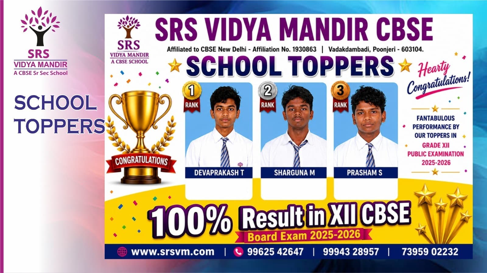 School toppers academic year 2025 - 2026